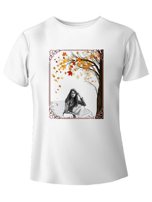 Donna in autunno t-shirt