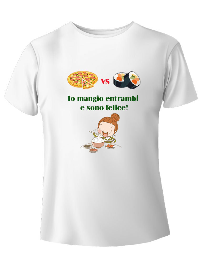 Pizza vs sushi t-shirt