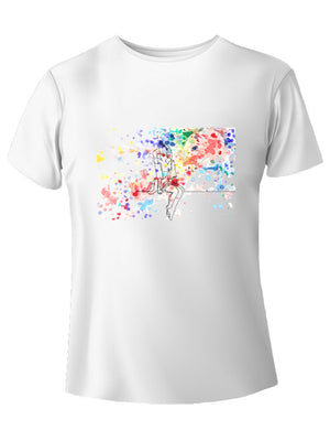 Watercolor donna al tramonto t-shirt